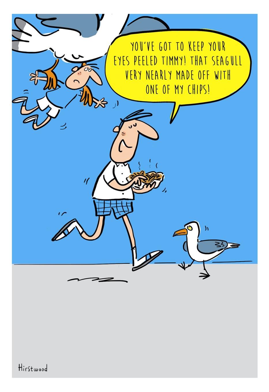 Eyes Peeled For Seagulls Humour Blank Card