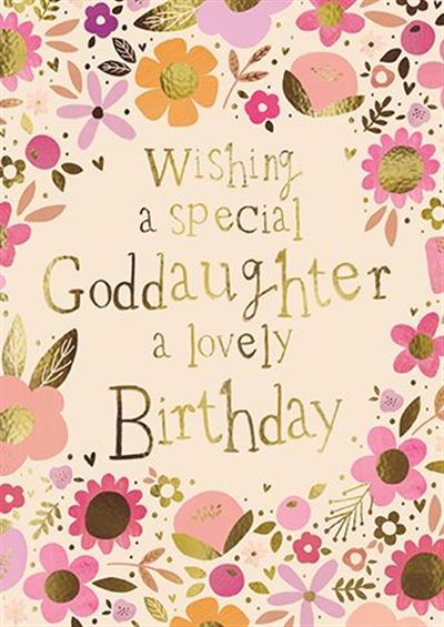 Flower Power Repeat Goddaughter Birthday Card