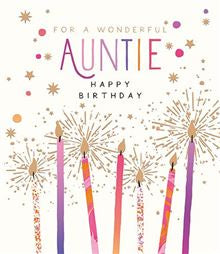 Candles Wonderful Auntie Birthday Card