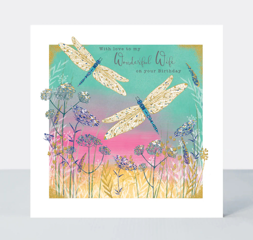Wife Birthday Dragonfly Card