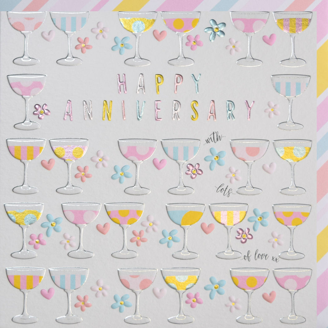 Champagne Glasses Anniversary Card