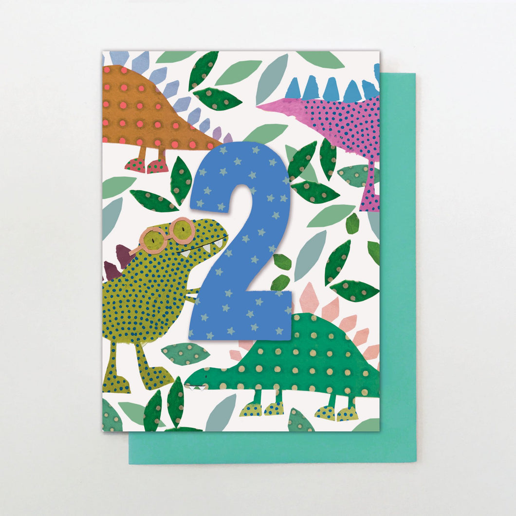 Dinosaur 2nd Birthday Card