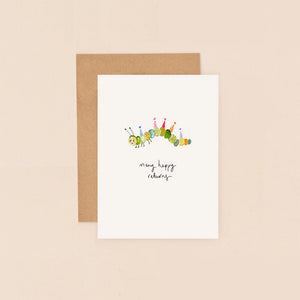 Caterpillar Many Happy Returns Mini Card