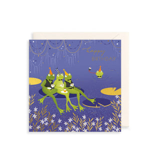 Frog Tea Party Birthday Card by Sara Miller