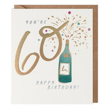 Load image into Gallery viewer, 60th Champagne Popping Birthday Card
