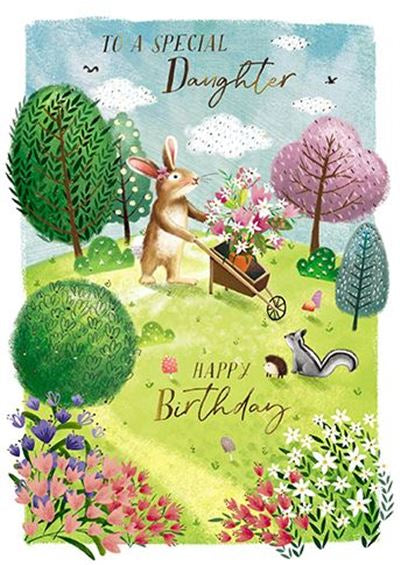 Daughter Bunny Birthday Card