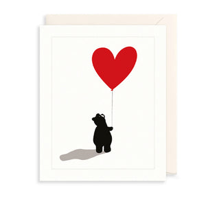 Bear & Heart Balloon Greetings Card