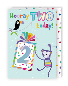 Monkey 2nd Birthday Card