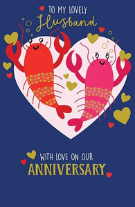 Two Lobsters Lovely Husband Anniversary Card