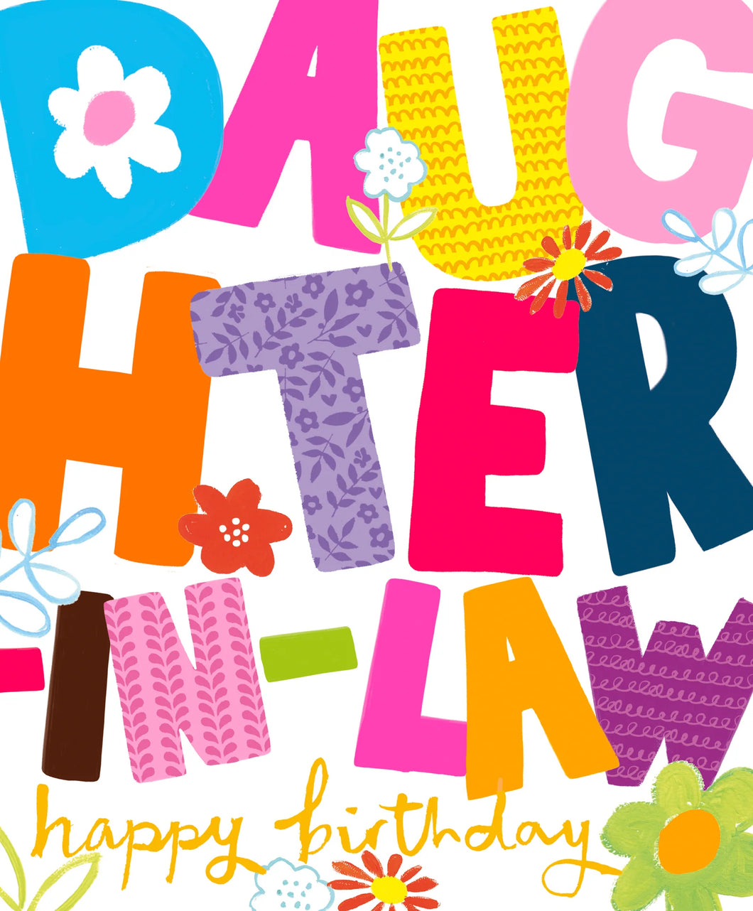 Big Letters Daughter-In-Law Birthday Card