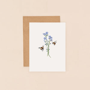 Bees & Forget Me Not Mini Card