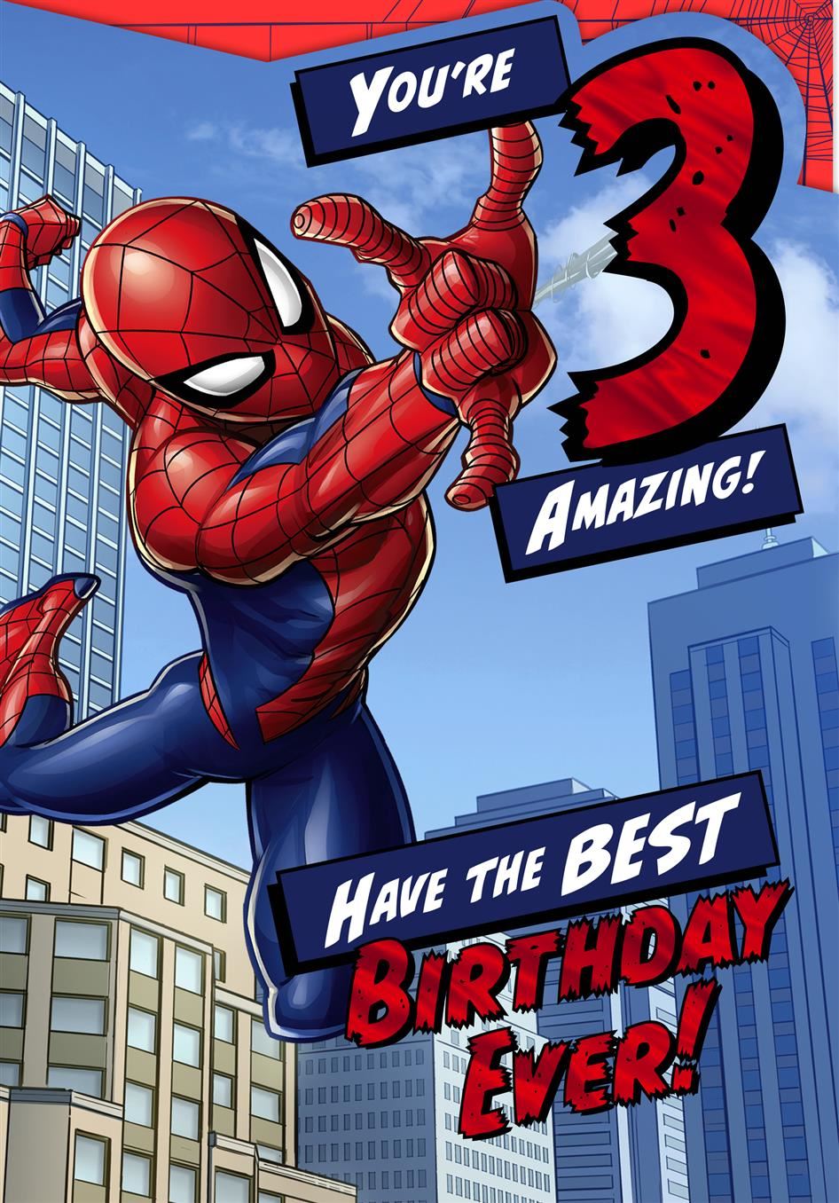 Marvel Spider-Man 3rd  Birthday Card