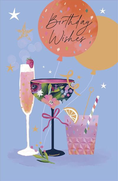 Cocktails Birthday Card