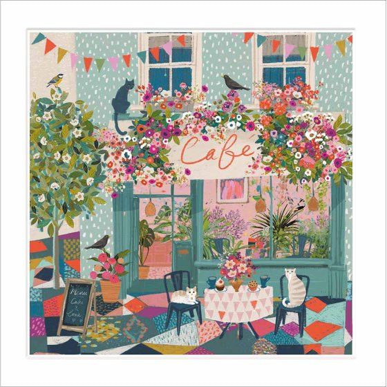 Cat Cafe Blank Card