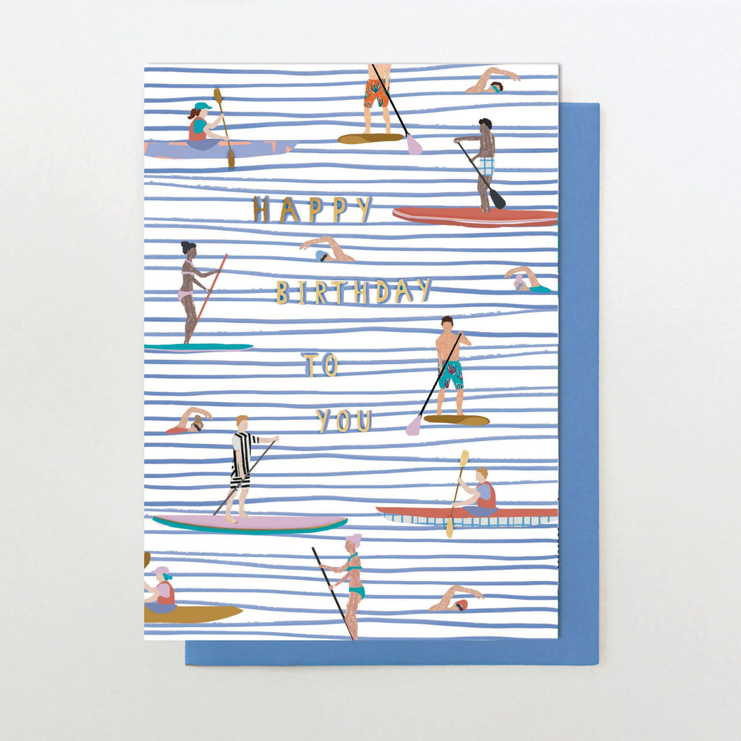 Paddle Boarding Birthday Card