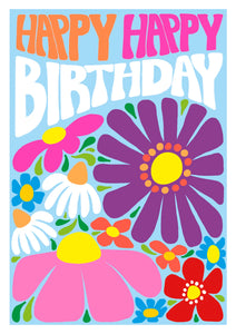 Purple Daisy Birthday Card