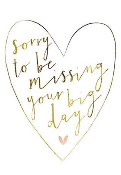 Gold Type in Heart Wedding Regret