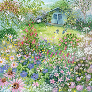 Garden With Bee & Butterflies Card