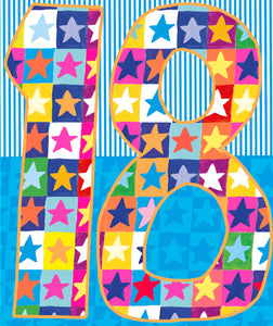 Bright Coloured Stars 18th Birthday Card
