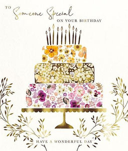Cake with Wildflowers Someone Special Birthday Card