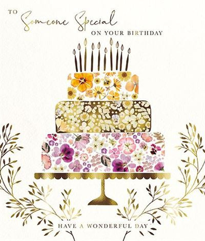Cake with Wildflowers Someone Special Birthday Card