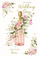 Load image into Gallery viewer, Rose Champagne Wedding Card
