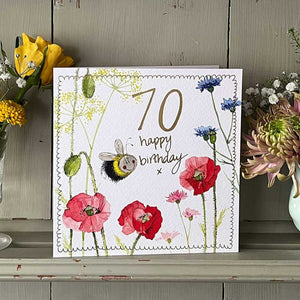 70th Bee Birthday Card