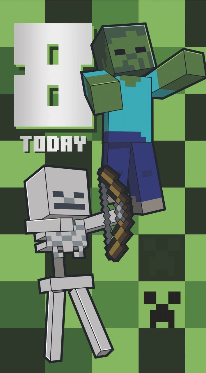 Minecraft 8th Birthday Card