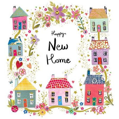 Colourful Houses New Home Card