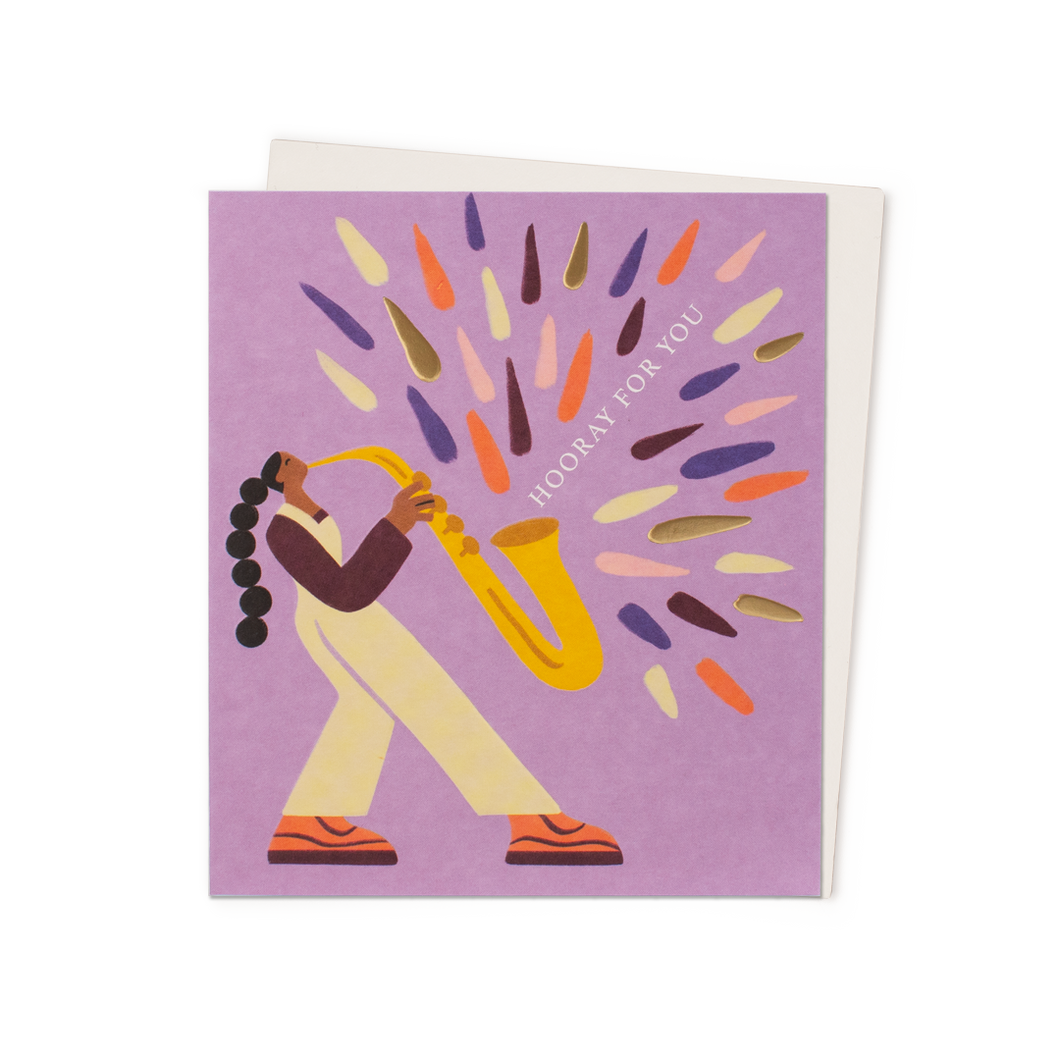 Hooray For You Saxophone Blank Card