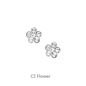 ‘Lovely Friend’ Guinea Pigs Sterling Silver Flower Stud Earrings Card