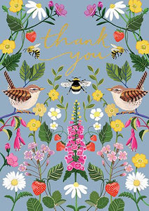 Bees Birds & Flowers Thankyou Card