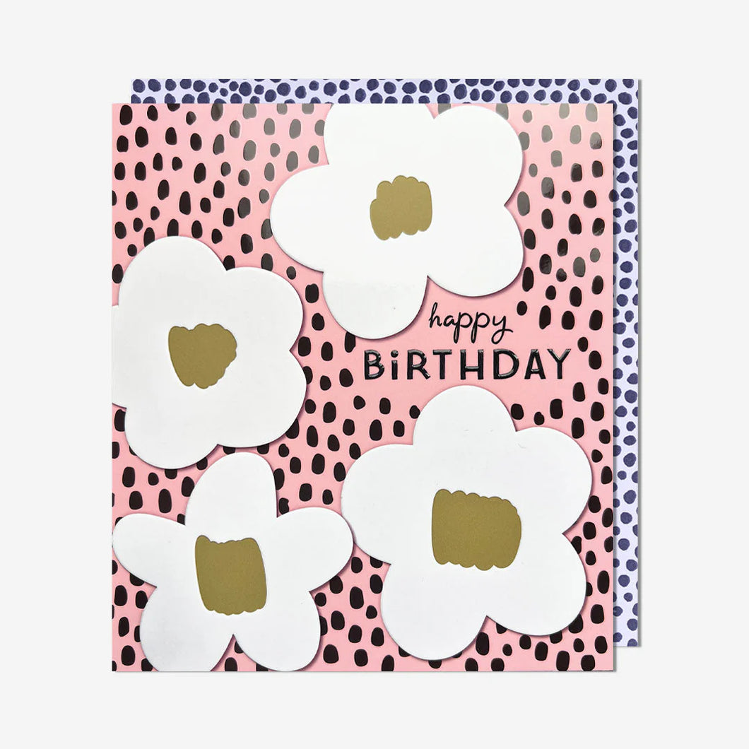 Pink Floral Birthday Card