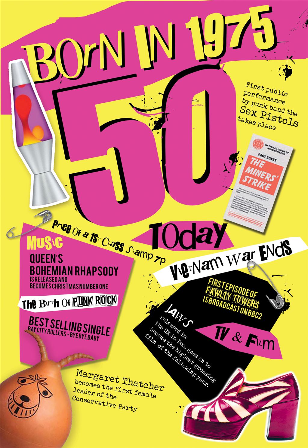 Born In 1975 - 50th Birthday Card