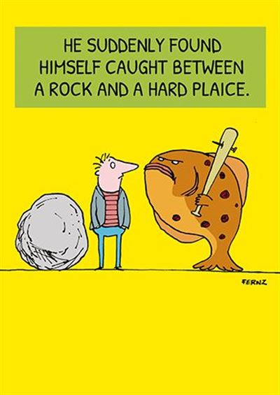 Rock and Hard Plaice Humour Card