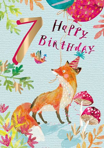 Fox 7th Birthday Card