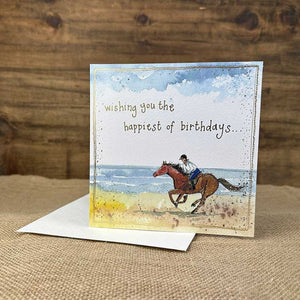 Galloping Horse Birthday Card by Alex Clark