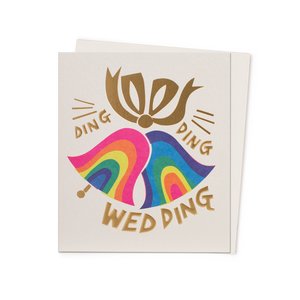 Rainbow Wedding Bells Ding Ding Wedding Card