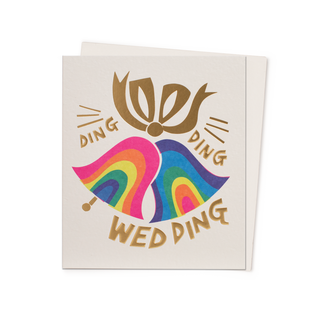Rainbow Wedding Bells Ding Ding Wedding Card