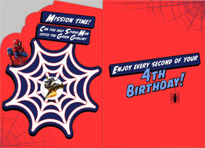 Marvel Spider-Man 4th Birthday Card