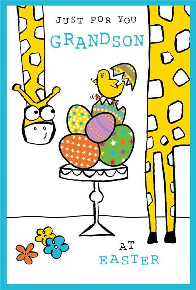 Giraffe Grandson Easter Card