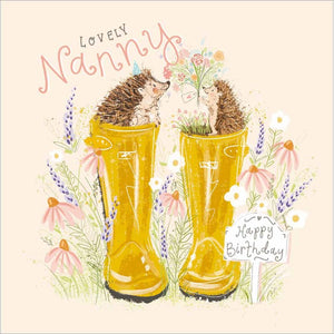 Lovely Nanny Hedgehog Birthday Card