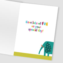 Load image into Gallery viewer, Parrot 4th Birthday Card With Number 4 Temporary Tattoo
