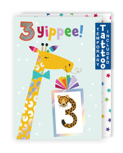 Load image into Gallery viewer, Giraffe 3rd Birthday Card
