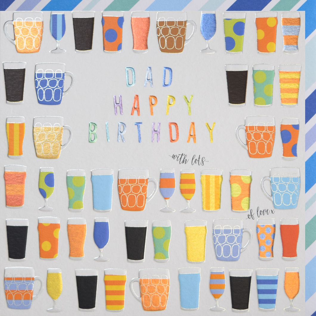 Pints Of Beer Dad  Birthday Card