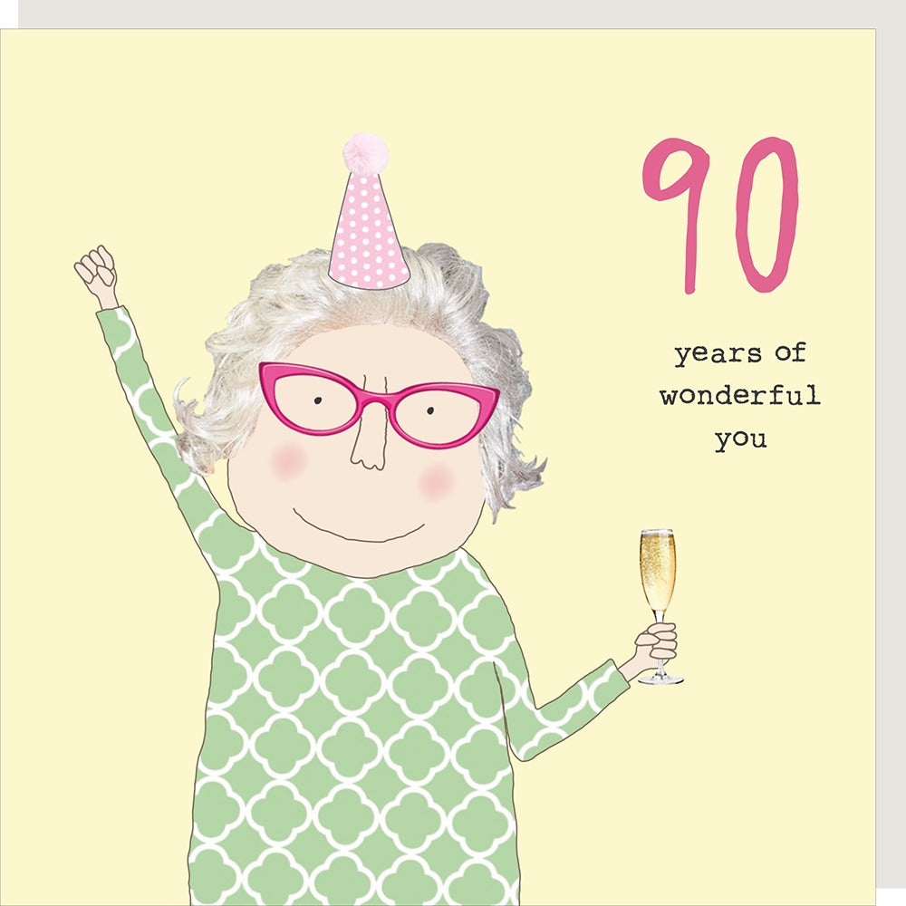 Wonderful You! 90th Birthday Card By RosieMadeAThing