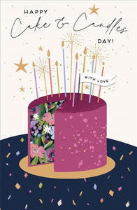 Happy Cake and Candle Day Birthday Card