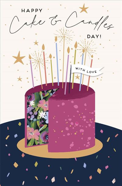 Happy Cake and Candle Day Birthday Card