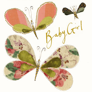 Baby Girl Butterfly Blank Card