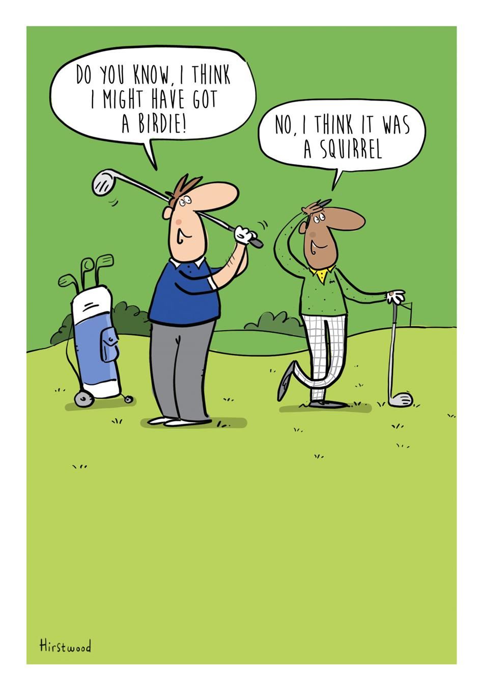 Squirrel Not A Birdie Golf Humour Blank Card